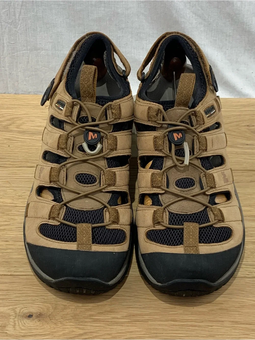 Merrell Saugatuck Men’s Size 14 Trail Hiking Sandals Tan Brown